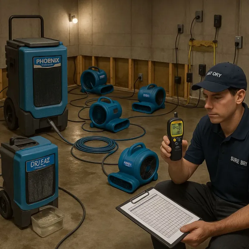Structural Drying and Dehumidification process in Diablo, CA